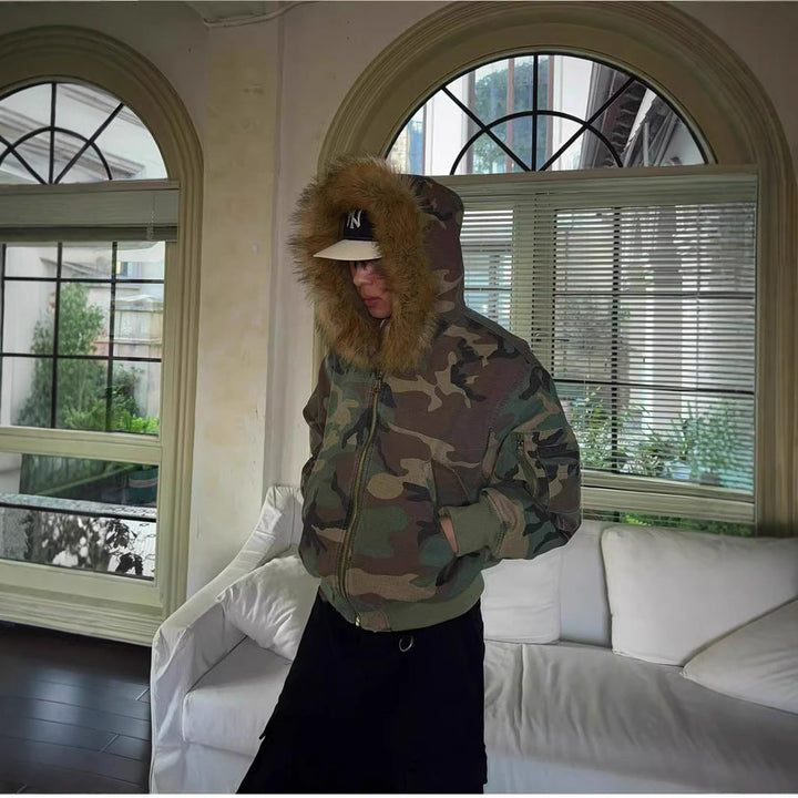 Discover the Versatility of the Double-sided Camouflage Cotton Jacket for Men