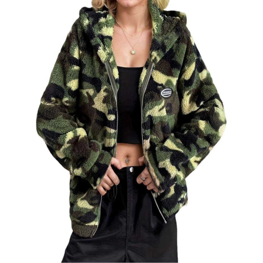 Elevate Your Casual Style with the Women's Casual Camouflage Hooded Jacket